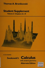 Cover of: Student supplement to accompany Swokowski's Calculus with analytic geometry, altenate edition