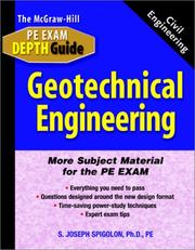 Cover of: The McGraw-Hill civil engineering PE exam depth guide by S. J. Spigolon