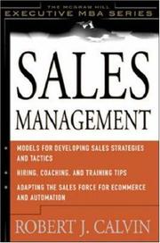 Cover of: Sales Management by Robert J. Calvin