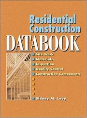 Cover of: Residential Construction Databook by Sidney M. Levy