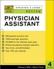 Cover of: Appleton & Lange Review for the Physician Assistant (Appleton & Lange Review Book Series) by Anthony A. Miller, Albert F. Simon