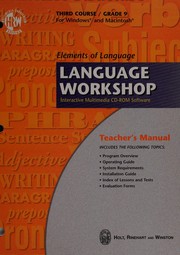 Cover of: Language workshop: interactive multimedia CD-ROM software : Third course : Teacher's manual