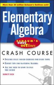 Cover of: Elementary algebra