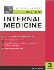 Cover of: Appleton & Lange Review of Internal Medicine by Barry J. Goldlist