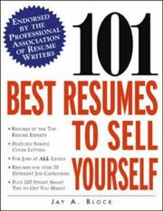 Cover of: 101 Best Resumes to Sell Yourself by Jay A. Block
