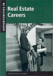 Cover of: Opportunities in real estate careers by Mariwyn Evans