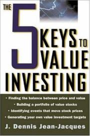 Cover of: The 5 Keys to Value Investing