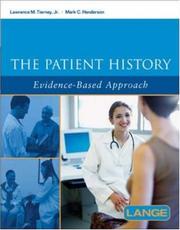 The patient history by Lawrence M. Tierney, Mark Henderson