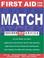 Cover of: First aid for the match