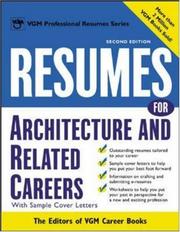Cover of: Resumes for Architecture and Related Careers (Professional Resumes Series)
