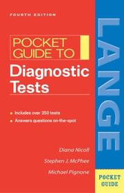 Cover of: Pocket Guide to Diagnostic Tests (LANGE Clinical Science) by Diana Nicoll, Stephen J. McPhee, Michael Pignone, Stephen McPhee