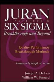 Cover of: Juran Institute's Six Sigma Breakthrough and Beyond: Quality Performance Breakthrough Methods