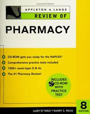 Cover of: Appleton & Lange Review of Pharmacy by Gary D. Hall, Barry S. Reiss, Gary Hall, Barry Reiss