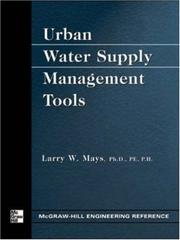 Cover of: Urban Water Supply Management Tools | Larry W. Mays