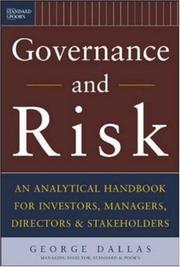 Cover of: Governance and Risk