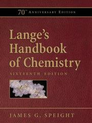 Cover of: Lange's Handbook of Chemistry, 70th Anniversary Edition (Lange's Handbook of Chemistry) by James Speight