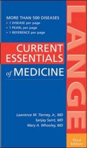 Cover of: Current Essentials of Medicine (Current Essentials) by Sanjay Saint, Lawrence M. Tierney, Sanjay Saint, Mary Whooley