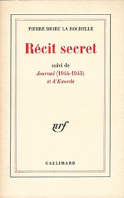 Cover of: Récit secret / Journal  /Exorde