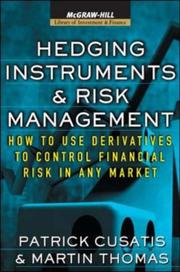 Cover of: Hedging Instruments and Risk Management
