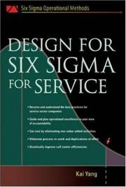 Cover of: Design for Six Sigma for Service (Six SIGMA Operational Methods)