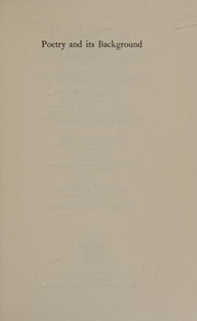 Cover of: Poetry and its background by E. M. W. Tillyard