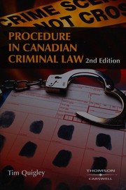 Cover of: Procedure in Canadian criminal law