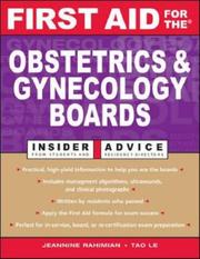 Cover of: First Aid for the Obstetrics & Gynecology Boards (First Aid Series) by Jeannine Rahimian, Tao Le