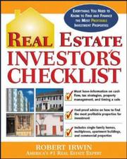 Cover of: Real estate investors checklist: everything you need to know to find and finance the most profitable investment properties