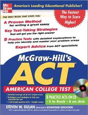 Cover of: McGraw-Hill's ACT WITH CD-ROM (Mcgraw Hill's Act (Book & CD Rom)) by Steven W. Dulan, Steven W. Dulan