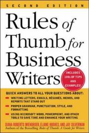 Cover of: Rules of Thumb for Business Writers