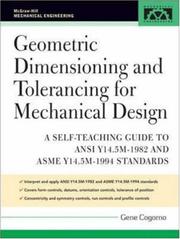 Cover of: Geometric Dimensioning and Tolerancing for Mechanical Design (McGraw-Hill Mechanical Engineering) by Gene Cogorno, Gene Cogorno