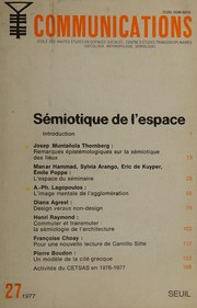 Cover of: Sémiotique de l'espace by Josep Muntañola i Thornberg