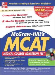 Cover of: McGraw-Hill's the New MCAT with CD-Rom (McGraw-Hill's MCAT (W/CD)) by George J. Hademenos, Candice McCloskey, Shaun Murphree, Jennifer M. Warner, Kathy Zahler, George J. Hademenos, Candice McCloskey, Shaun Murphree, Jennifer M. Warner, Kathy Zahler
