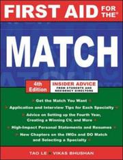 Cover of: First Aid for the Match (First Aid) by Tao Le, Vikas Bhushan