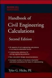 Cover of: Handbook of Civil Engineering Calculations, Second Edition (McGraw-Hill Handbooks) by Tyler G. Hicks