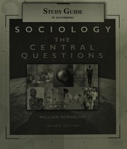 Cover of: Study guide to accompany Sociology: the central questions, second edition