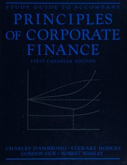 Cover of: Study guide to accompany Principles of corporate finance, first Canadian edition