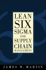 Cover of: Lean Six Sigma for Supply Chain Management by James William Martin