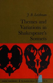 Cover of: Themes and variations in Shakespeare's sonnets