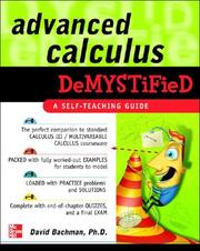 Cover of: Advanced Calculus Demystified by David Bachman