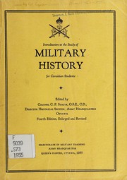 Cover of: Introduction to the study of military history for Canadian students by edited by C.P. Stacey.
