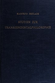 Studien zur Transzendentalphilosophie by Manfred Brelage