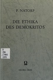 Die Ethika des Demokritos by Democritus