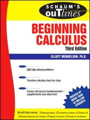 Cover of: Schaum's Outline of Beginning Calculus (Schaum's Outlines) by Elliott Mendelson