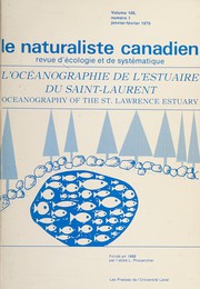 Cover of: L'oceanographie de l'estuaire du Saint-Laurent: Oceanography of the St. Lawrence estuary ; recueil des communications présentées au symposium, Université du Québec à Rimouski, Québec, Canada, 12-14 avril 1978