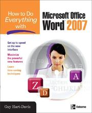 Cover of: How to Do Everything with Microsoft Office Word 2007 (How to Do Everything) by Guy Hart-Davis
