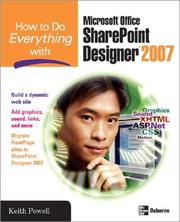 Cover of: How to Do Everything with Microsoft Office SharePoint Designer 2007 (How to Do Everything)