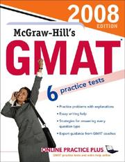 Cover of: McGraw-Hill's GMAT, 2008 Edition (McGraw-Hill's GMAT) by James Hasik, Stacey Rudnick, Ryan Hackney