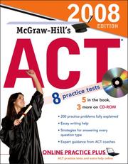 Cover of: McGraw-Hill's ACT with CD-ROM, 2008 Edition (Mcgraw Hill's Act (Book & CD Rom))