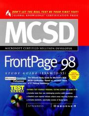 Cover of: MCSD FrontPage 98 study guide